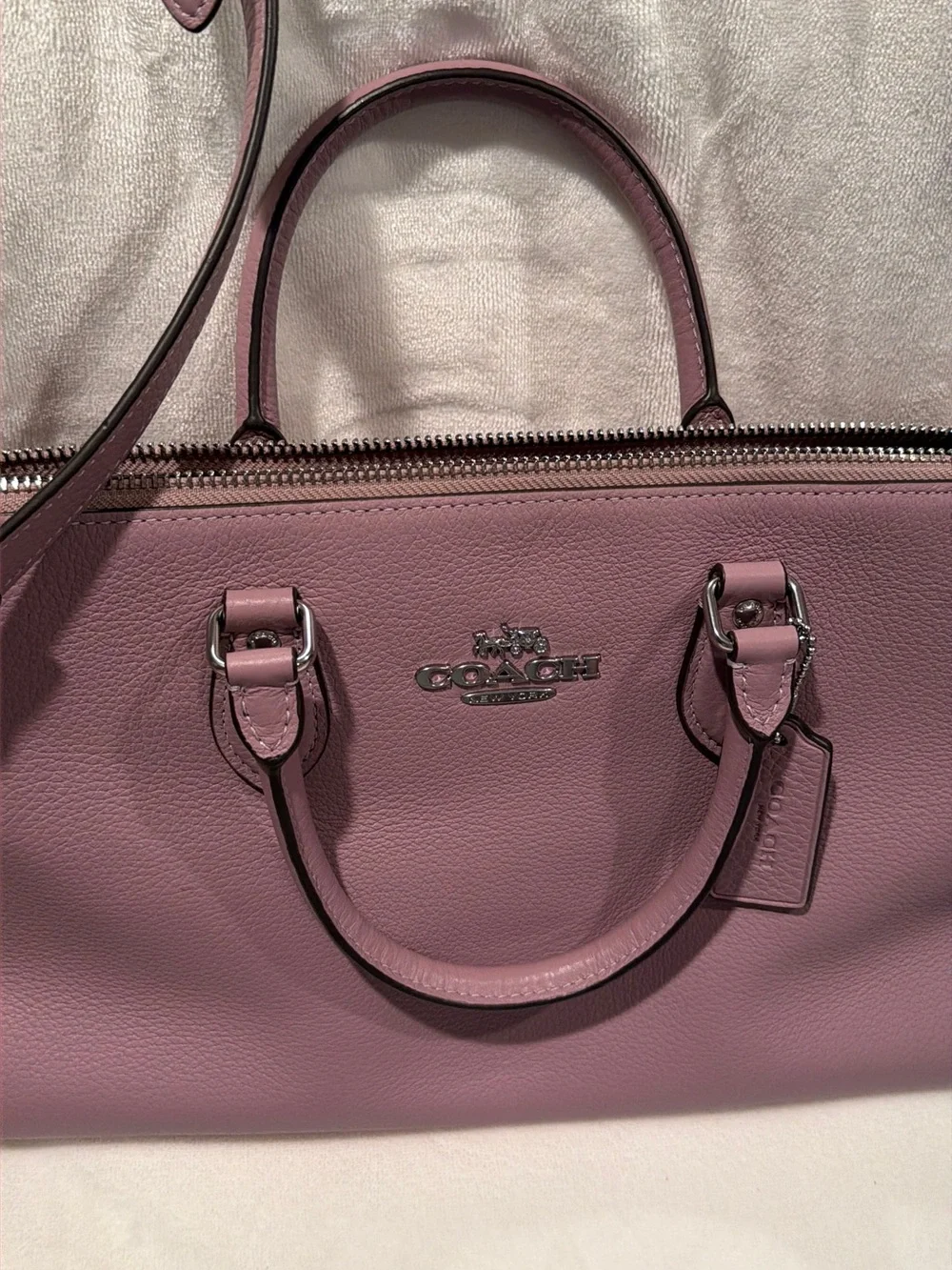 Coach Georgia Leather Satchel in Mauve/lilac
